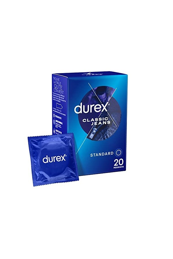 Durex CLASSIC JEANS - 20 Préservatifs - Confort et Confiance