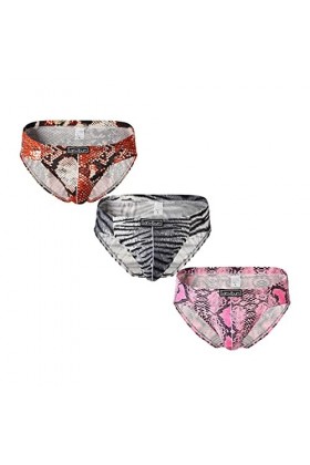 Faringoto Sous-vêtements sexy taille basse pour homme Imprimé léopard, jaune, Large