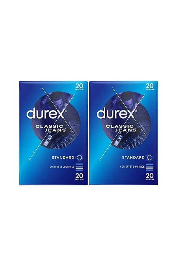 Durex CLASSIC JEANS - 20 Préservatifs - Confort et Confiance