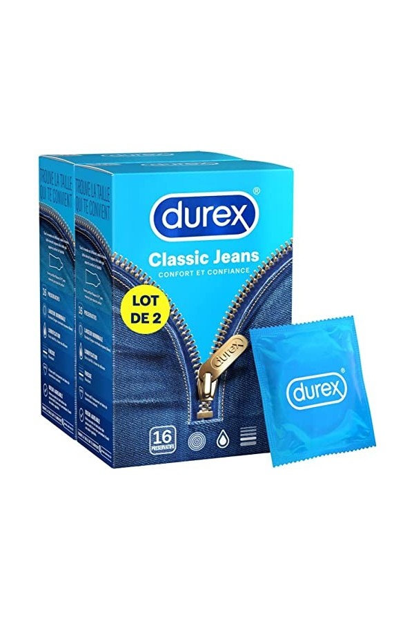 Durex CLASSIC JEANS - 20 Préservatifs - Confort et Confiance