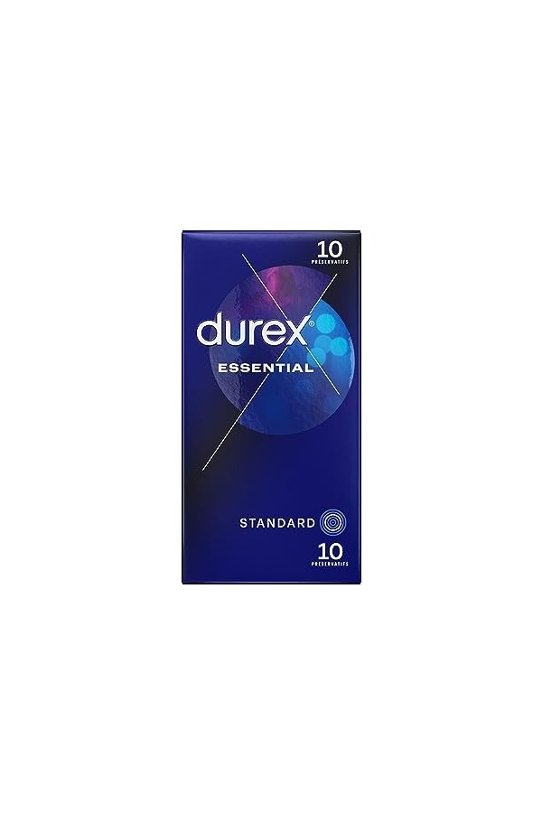 Durex ESSENTIAL - 10 Préservatifs Extra Lubrifiés – Confort et Sécurité