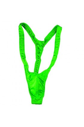 Creamlin Body pour homme - Style Borat - En V - Élastique - Sexy - Avec strap, vert, taille unique