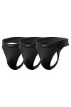 sesto senso Homme String Sexy Thong Micromodal 1-3 Pack Tanga Slips L Black