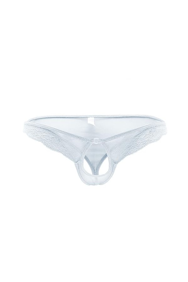 VemeFufu String Sexy C String G Dentelle Slip Tanga Hommes Sous-vêtements érotiques Ouvert sur le Frontal Hommes Chaud Taille