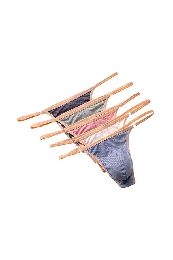 Faringoto String latéral détachable pour homme - Pantalon de bikini gay - Confortable et sexy, rose, M