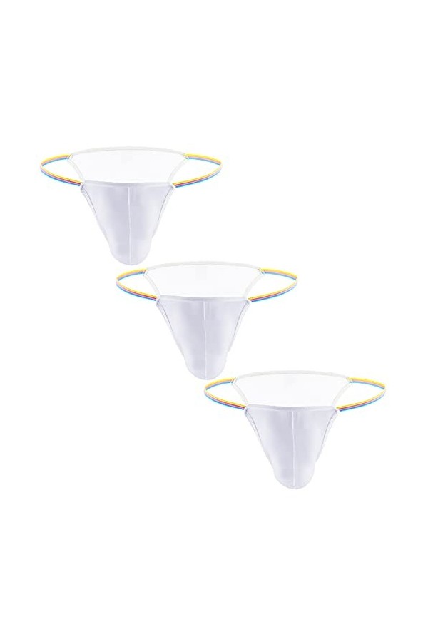 AIEOE Homme String Tangas Slip Taille Basse Elastique G-String sous-Vêtement T-Back Thong Briefs M