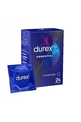 Durex ESSENTIAL - 24 Préservatifs Extra Lubrifiés - Confort et Sécurité