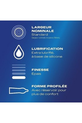 Durex ESSENTIAL - 24 Préservatifs Extra Lubrifiés - Confort et Sécurité