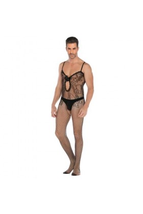 Shapewear Body Homme Sissy Travesti Gay Travesti Maillot de Corps à Bretelle Dentelle, Multicolore, Taille unique