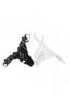 Sohimary 129 Femme Lot de 2 Mini Strings Dentelle Bijou S M L 36 38 40 Noir Blanc