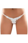 Sohimary 129 Femme Lot de 2 Mini Strings Dentelle Bijou S M L 36 38 40 Noir Blanc