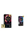 Skyn Cocktail Club:Lot de 9 Préservatifs Aromatisés Skynfeel/3 Saveurs:Pina Colada,Cherry Sunrise,Passion Daiquiri/sans latex