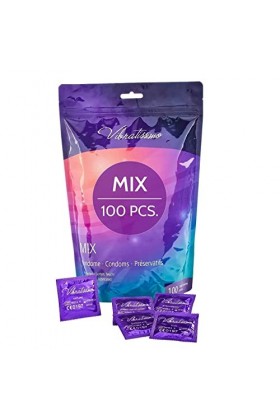 Vibratissimo - préservatifs « Mix » extra lubrifiés pour des sensations pures et naturelles - Paquet de 100
