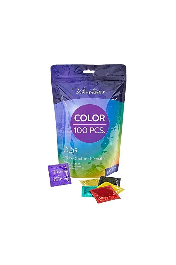 Vibratissimo - préservatifs « Mix » extra lubrifiés pour des sensations pures et naturelles - Paquet de 100