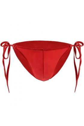 Czizitong Hommes Bikini Cravate Basse String Slips Ajustables Sexy sous-vêtements Rouge 