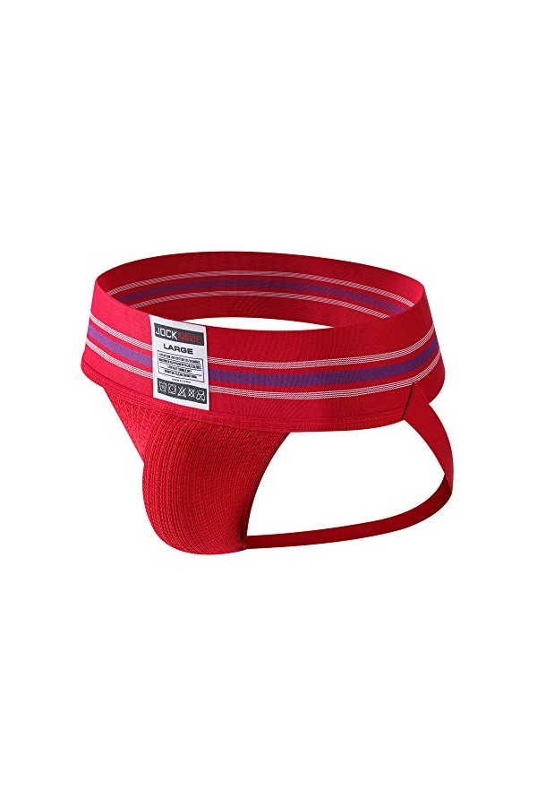 JOCKMAIL Sexy Homme Jock Sangle de Jock Sangle Souporter Strings et G Strings Large Ceinture Sexy sous-vêtements Slip 7 Coule
