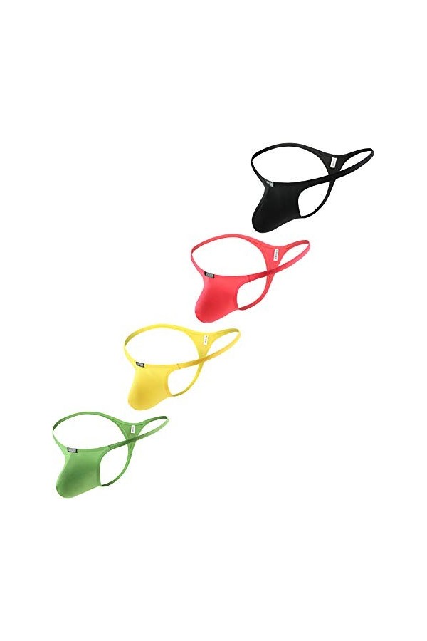 iKingsky String sous-vêtements Homme Taille Basse Tanga en Poche pour Homme avec Dos en Y XXL, Pack de 9 