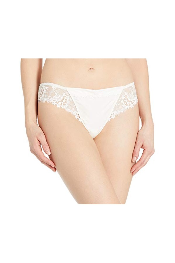 String Tanga satiné avec guipures Wish Noir