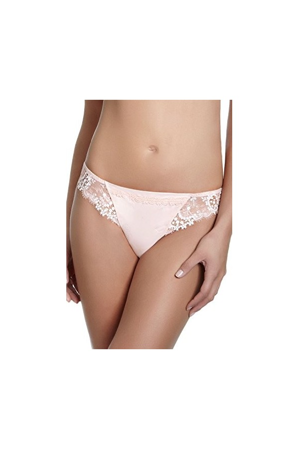 String Tanga satiné avec guipures Wish Noir