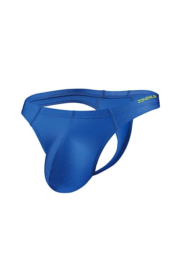 ZUOLAIYIN String Sexy pour Homme avec Grande Poche - Dos en T - Taille M L XL XXL, 1 pièce - Bleu, M
