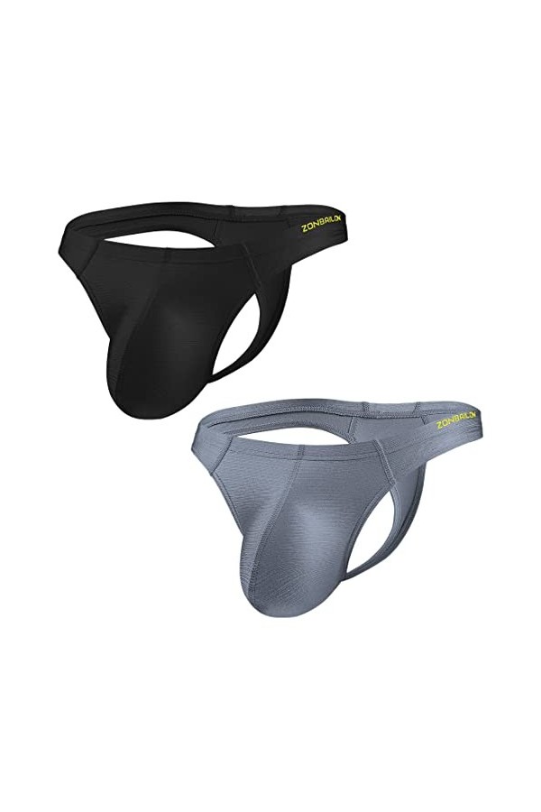 ZUOLAIYIN String Sexy pour Homme avec Grande Poche - Dos en T - Taille M L XL XXL, 1 pièce - Bleu, M