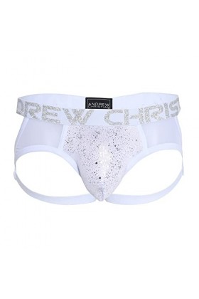 Andrew Christian Snow Sheer Jock String avec presque nu/argenté, Whtsl, Small
