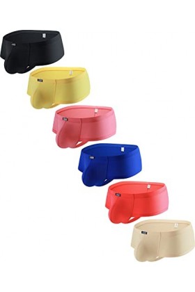 iKingsky Caleçon Coquine pour Hommes Sexy Brésilien Dos Sous-vêtements Taille Basse Rayé String Sous-vêtement, Lot de 6, L