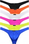 iKingsky String sous-vêtements Homme élasthanne Tanga pour Homme avec Dos en T M, Pack de 6 