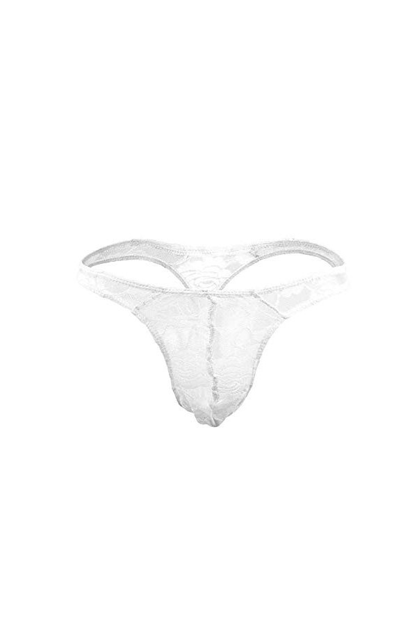 Papapai String en dentelle transparente pour homme Sissy, Noir , taille unique