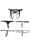 Gazechimp Set 5x T-Back Strings Poche Ouvert Sous Vêtement Avec Anneaux Culotte Homme Lingerie