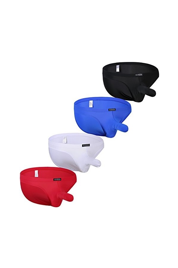 YUFEIDA Homme String Slips Sexy Tangas pour Homme Motif Camouflage Taille Basse Confort Culotte Bikini Briefs Lot