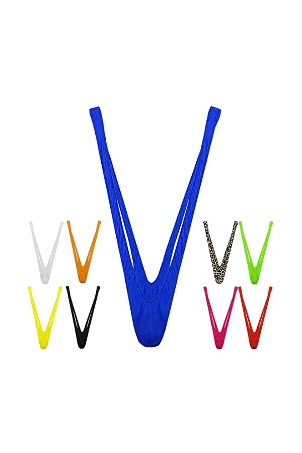 Anzhee String Mankini Borat pour homme Funny UK Sexy Hot Swimming Thong Maillots de bain V-Strap Maillot de bain Blague Secre