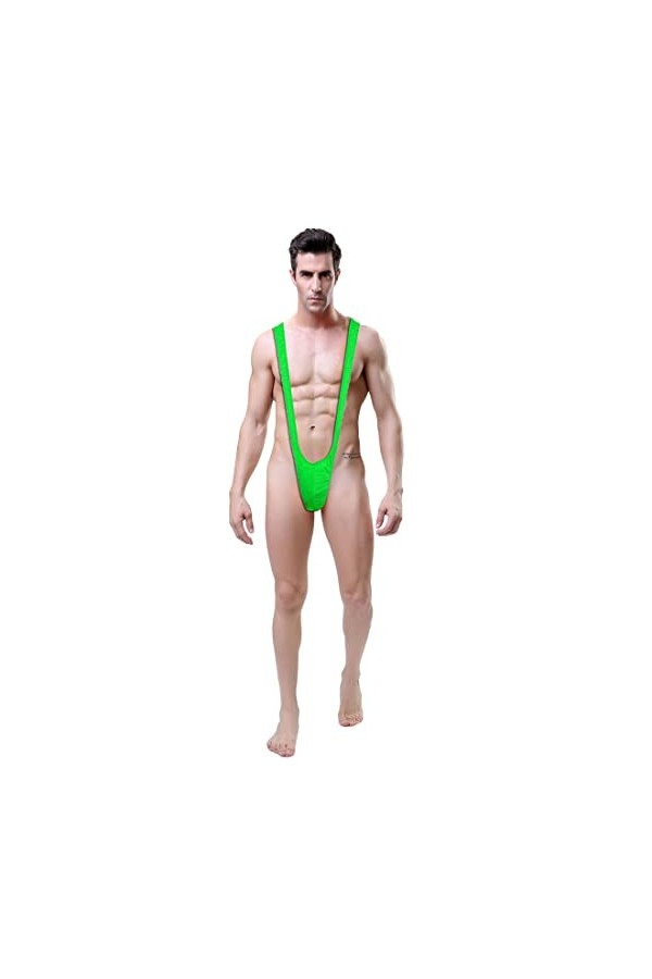 Anzhee String Mankini Borat pour homme Funny UK Sexy Hot Swimming Thong Maillots de bain V-Strap Maillot de bain Blague Secre