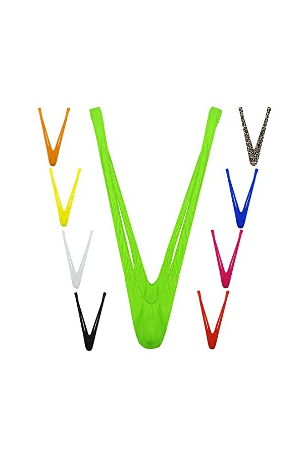 Anzhee String Mankini Borat pour homme Funny UK Sexy Hot Swimming Thong Maillots de bain V-Strap Maillot de bain Blague Secre