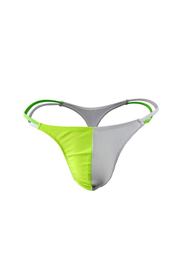 Creamlin sous-vetements Sexy pour Hommes Slips Thongs Transparent Stripes Slip,Taille unique,Rouge