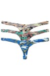 YUFEIDA Homme String Slips Sexy Tangas pour Homme Motif Camouflage Taille Basse Confort Culotte Bikini Briefs Lot