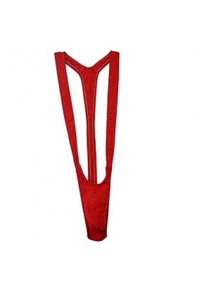 Creamlin String réglable pour homme style borat Vling élastique sous-vêtement sexy bretelles string string, rouge, Taille uni