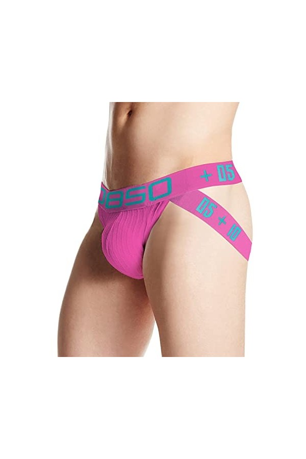 Jockstrap Sexy Sous-vêtements String String pour homme Culotte en coton à manches courtes pour homme, bleu, XL