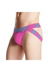 Jockstrap Sexy Sous-vêtements String String pour homme Culotte en coton à manches courtes pour homme, bleu, XL