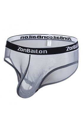 BIATWOWR Sous-vêtements sexy en maille transparente pour homme - Grande poche - Respirant - Doux - Taille M L XL 2XL 3XL, Lot