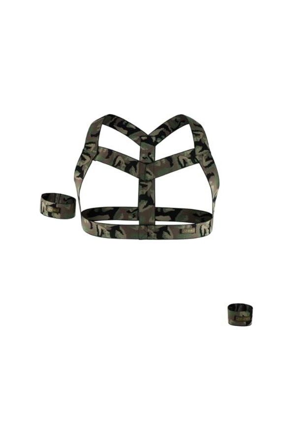 HSQSMWJ Harnais de Poitrine Homme Bandage élastique Tenu de Club Jeu de Rôle Color:Gray,Size:One Size 