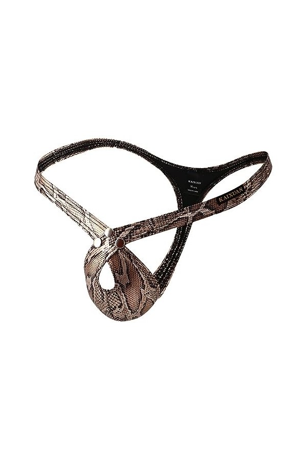 UIWFJEH Jockstrap Homme Sexy Jockstrap pour Hommes Flash Low Rise Thong Sexy Small Open Spaghetti Strap Briefs,Argent,L