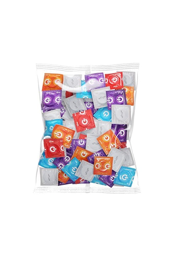 ON Préservatifs XX-Large I 57 mm de large I Pack de 100 I Préservatifs premium extra grands avec lubrifiant silicone I Epais