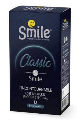 SMILE Préservatifs CLASSIC x12 - LIncontournable lisse et naturel - Boîte de 12 préservatifs masculins