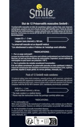 SMILE Préservatifs CLASSIC x12 - LIncontournable lisse et naturel - Boîte de 12 préservatifs masculins