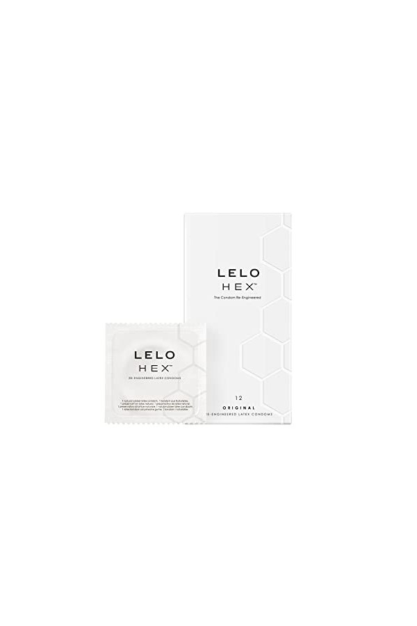 LELO HEX Préservatifs Réinventés - Nouveau Condom Ultra fin pour Plus de Plaisir - Preservatif Homme Fin légèrement Lubrifiés