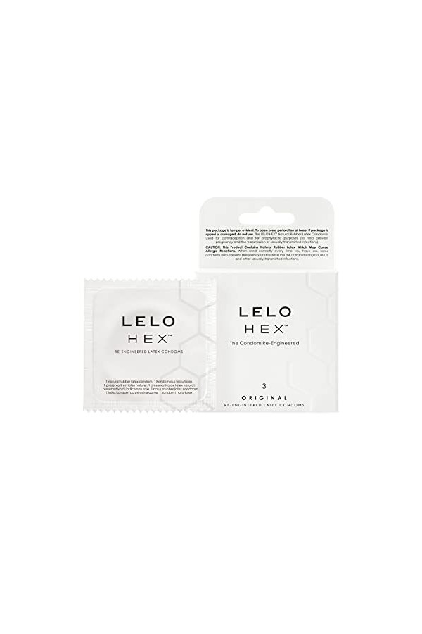 LELO HEX Préservatifs Réinventés - Nouveau Condom Ultra fin pour Plus de Plaisir - Preservatif Homme Fin légèrement Lubrifiés