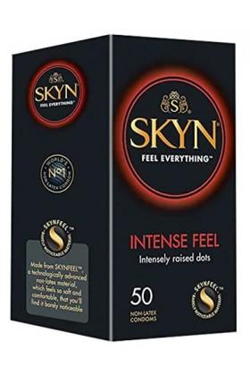 SKYN Intense Feel : Lot de 50 Préservatifs Intensément Perlés sans latex Skynfeel pour Homme | Préservatifs Fins, Forme Droit