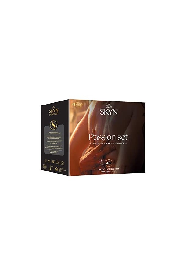 SKYN Intense Feel : Lot de 50 Préservatifs Intensément Perlés sans latex Skynfeel pour Homme | Préservatifs Fins, Forme Droit