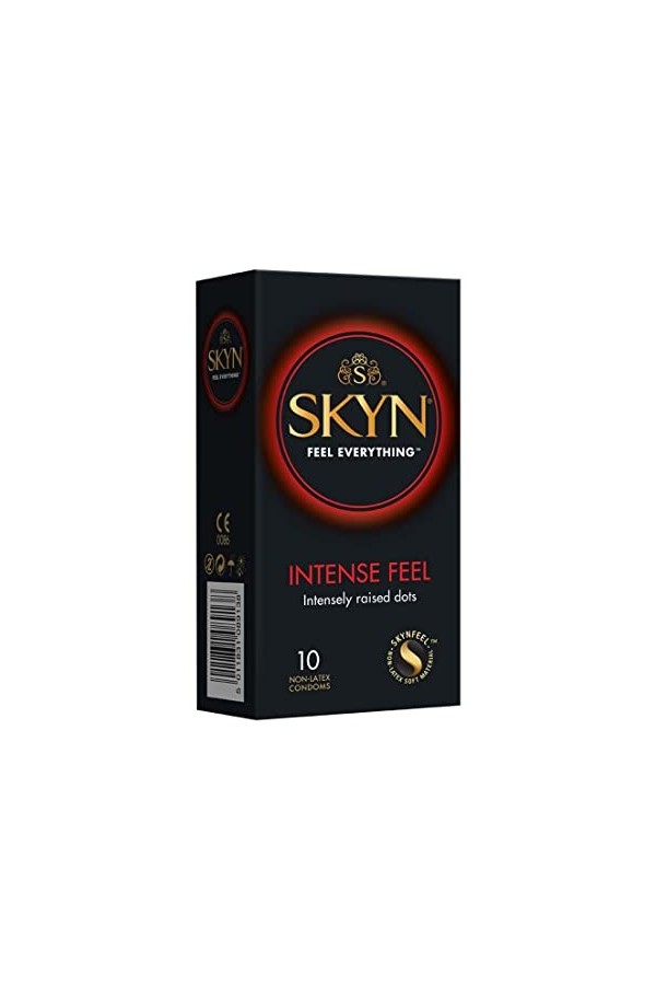 SKYN Intense Feel : Lot de 50 Préservatifs Intensément Perlés sans latex Skynfeel pour Homme | Préservatifs Fins, Forme Droit